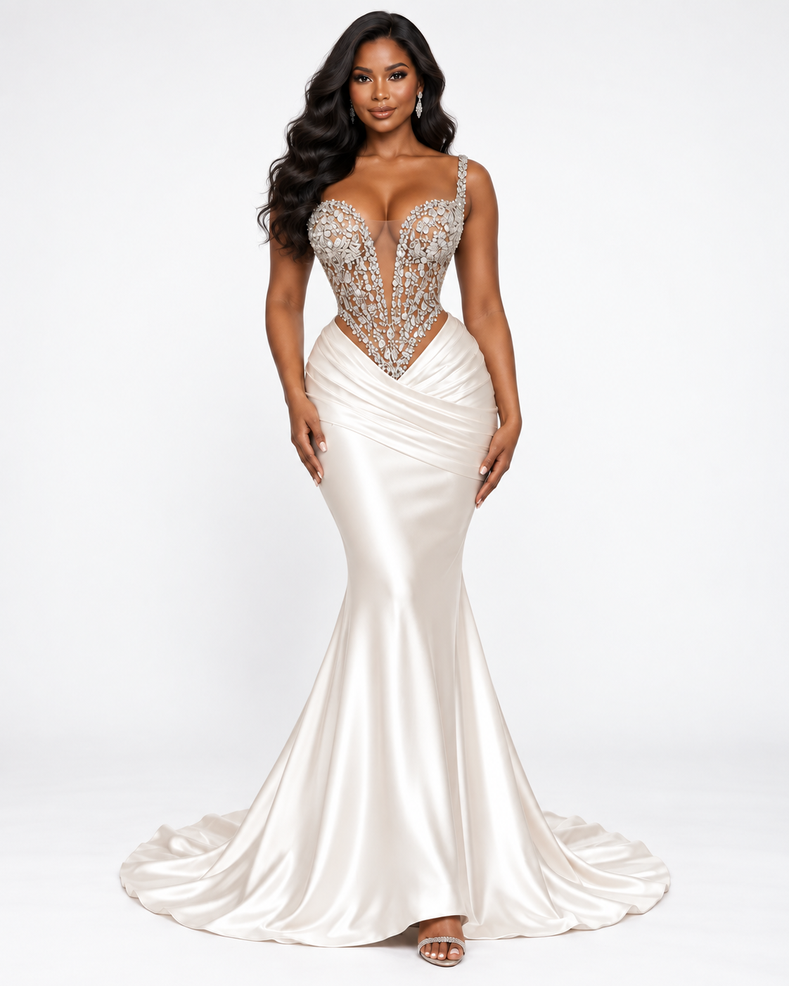 The Grand Affair Crystal Satin Gown